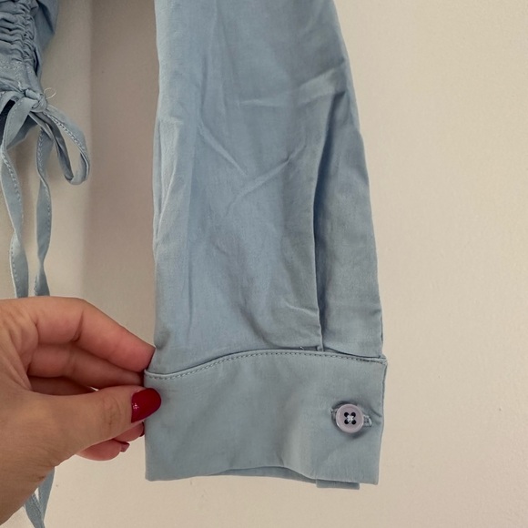 Revolve Iris light Blue Button-Up Women's Top - Picture 4 of 7